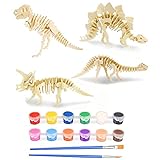 LongZYU 4piezas Puzzle de Dinosaurios Rompecabezas de Dinosaurios 3D Modelo de Dinosaurio...