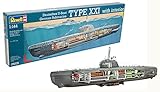 Revell Maqueta submarino alemán Type XXI con interior, Kit modello escala 1:144 (5078)...