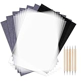 100 hojas de papel carbón tamaño A4 de transferencia de grafito de color negro con...