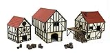 War World Gaming Medieval Town - Casa de Ciudad, Campo y Granero Medievales con Accesorios...