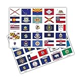 Finest Folia Juego de 50 banderas de país en 2 hojas DIN A4, cada bandera 4,9 x 3,3 cm...
