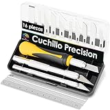 OfficeTree - Cutter Precision - Set de Manualidades 16 Piezas - Escalpelo de modelismo por...