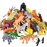 Figura Animales, Set de 54 Piezas de Mini Animales de Jungle, Mundo Zoológico Realista...