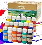 Artecho Pinturas Acrilicas 18 × 59 ml, Acrylic Paint Set, Impermeable y resistente a la...