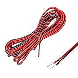 Sixfolo 15M 0.3mm² 22AWG Cable de Alambre Eléctrico Rojo y Negro 2 Conductor Cable de...