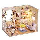 CUTEBEE Miniatura de la casa de muñecas con Muebles, Equipo de casa de muñecas de Madera...