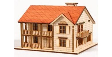 casas en miniatura de madera